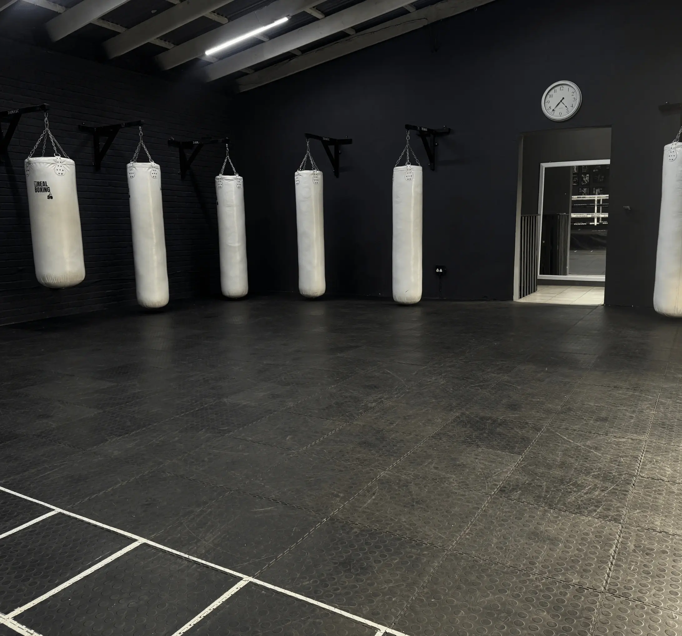 Heavy bags at The Real Boxing Gym
